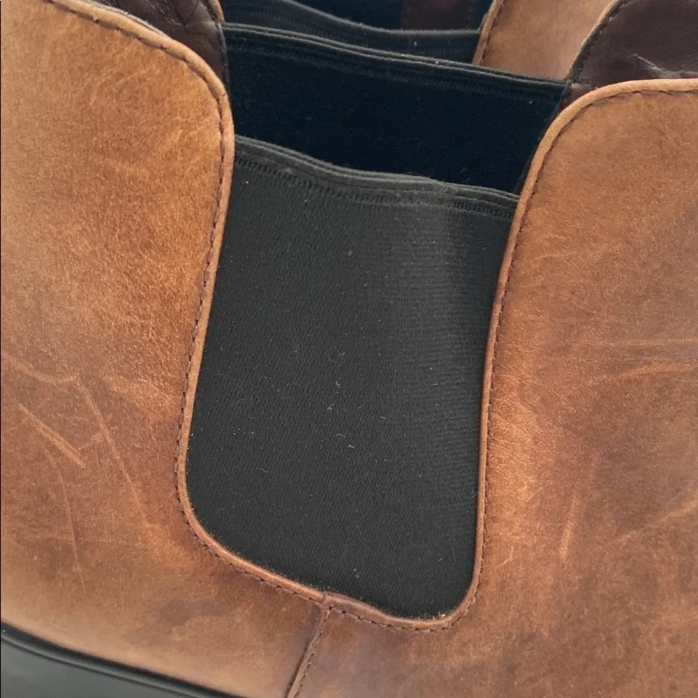 Cole haan Weatherproof Brown women 8B Leather Boots pull on casual office Y2K